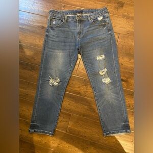 Just USA Blue Distressed Ankle Jeans